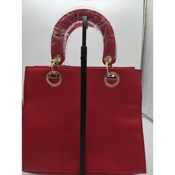 Badgley Mischka Vegan Leather Tote Bag with Straps in Red‎ NWT MSRP$129 #0114 - Picture 6 of 15